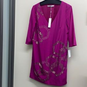 Women’s Glitterati Silk Dress - Boysenberry